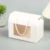 Torebki biżuterii 10pcs okno produktu Otwarcie przenośne pudełko składane papier Prezent Małe przekąski ciasteczka