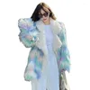 Women's Fur Multicolored Winter Women Clothing Lamb Plush Jacket Ladies 2023 In Outerwears Female Faux Coat Lapel Cardigan