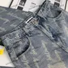 xinxinbuy män kvinnor designer pant sport paris kursiv bokstav tryck jeans denim vår sommar casual byxor blå khaki grå m-2xl