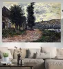 Tow Path at Lavacourt by Claude Monet Oil Painting Reproduction on Canvas Impressionist Landscape Wall PictureArtwork Handmade