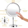 Compact Makeup Mirror USB Rechargeable 7 Inch 3 Color Lights Two Sided Magnification LED Vanity Mirror Touch Cosmetic 231030