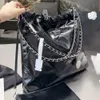 Channel 22 Denim Grand Shopping Bag Tote Travel Designer Femme Sling Body Sac à main le plus cher avec chaîne en argent Gabrielle Quil6