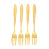 Conjuntos de louça 4 pcs bolo garfo criança crianças garfos salada de frutas aço inoxidável três dentes palitos