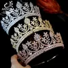 Asnora Luxury Wedding Hair Associory Rose Gold and Golden Crowns Tiaras and Crowns for Women Cz Crown Bridal Veadband X0240Z