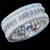 Choucong Jewelry Luxurious 10kt White Gold Filled Square Pave Setting Full Zircon Cz Stone Cocktail Wedding Band Rings For Women J308c