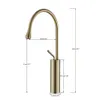 Rubinetti da cucina Rubinetto per lavabo moderno Lavandino per bagno in oro spazzolato Rotazione a 360° Montaggio su piattaforma Gru per rubinetto per acqua fredda in ottone per o vasca 231030