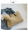 쇼핑 가방 밀짚 짠 토트 가방 여름 캐주얼 대용량 핸드백 패션 비치 여성 어깨 단순한 스타일 쇼핑 비치 가방 231031