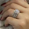 Choucong Vintage Promise Ring 5A Zircon CZ Rose Gold Filled 925 Silver Anniversary Wedding Band Rings for Women Party Jewelry310d