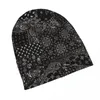 Berretti Nero Paisley Bandana Tessuto Patchwork Cofano Homme Cappello sottile Stile Skullies Berretti Berretti per uomo Donna Cappelli in cotone