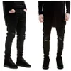 Jeans da uomo Moda Uomo Nero Skinny Strappato Stretch Slim West Hip Hop Swag Denim Pantaloni da motociclista Jogger12713