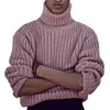 Pulls pour hommes Purple Turtleneck Hommes Mode 2023 Streetwear Manches longues Automne Hiver Top Homme Tricoté Pull Col Haut Jumper Mâle