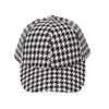 قبعات الكرة السيدات الأسود والأبيض Houndstooth Cap Cap Disual Retro Daily Wear