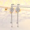 Wholesale 3styles Dangle Drop Earrings Eardrop Women Earring 18k Gold Plating Silver Inlaid Crystal Wedding Jewelry Gift Accessory