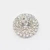 50pcs 25mm 둥근 모조 다이아몬드 은색 버튼 플랫 백 장식용 아기 머리 액세서리를위한 수정 버클 228h