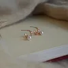 Studörhängen Ponykiss 925 Silver Minimalist Pearl Champagne Gold 18K Earring For Women Luxury Söta fina smycken Eleganta tillbehör