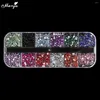 Nail Art Decorations Monja 4PCS Boxes 1.5mm Rhinestones Colors 3D Flat Back Shiny Glass Crystal Beads Gem Accessories Manicure