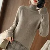 Maglioni da donna Pullover Slim Solid Alta qualità Calore Comfort Sensazione pendula 2023 Primavera Autunno 30% lana merino maglione dolcevita