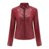 Women's Leather Fashion Black Red Brown Clothes Jaqueta Feminina Veste Cuir Femme XXL Faux Jacket Women Autumn Spring Female Coat