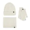 Casquettes de balle pour femmes, ensemble de chapeaux en laine d'automne et d'hiver, chaleur extérieure, écharpe épaisse en H, gants pour adolescentes