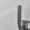 Głowice prysznicowe w łazience Matowe czarne kwadratowe krany wanny Podłoga Stojąca kran z zimną wodą mikser kranu wodospad 231030