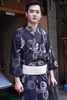 Abbigliamento etnico Kimono da uomo giapponese Yukata Stile tradizionale Abito da samurai Cosplay Tessuto antirughe Stoppini Il sudore si asciuga rapidamente