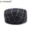 Baretten BUTTERMERE Dames Plaid Flat Caps Man Casual Katoen Vintage Baretten Hoeden Zomer Lente Klassiek Geruit Stijlvol Gatsby Cap 231031