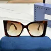 Cat Eye Designer Women Solglasögon GG1195S Fashion Retro Acetate Fiber Cat Eye Frame Brown Lens Womens Brand Leisure Tourism Solglasögon UV400 Toppkvalitet