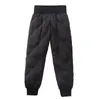 Hosen Winter Kinder Daunen Baumwolle Gepolsterte Hosen Baby Mädchen Hohe Taille Solide Ski Winddicht Warme Hosen Kinder Schnee Hose Teen Leggings 231030