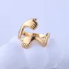 Cluster Rings QMCOCO Gold Color Engagement Sophisticated Romantic Creative Trend Embrace Party Jewelry Gifts