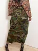 Split Pocket Vrouwelijke Mode Sexy Streetwear Gedrukt Hoge Taille Y k Rok voor Vrouwen Casual Camouflage Rokken