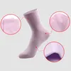 Women Socks 5 Pair/Lot Combed Cotton Classic Black White Grey Candy Solid Color Long Casual In Tube Sock Winter Girl Meias