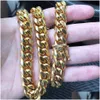 Ketten 18K Gold Miami Cuban Link Kette Halskette Männer Hip Hop Edelstahl Schmuck Halsketten Drop Lieferung Schmuck Halsketten Anhänger Dhzv3