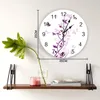 Horloges murales papillon fleur canne vigne blanc horloge ronde créative décor à la maison salon quartz aiguille montre suspendue