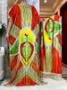 Abbigliamento etnico Ultima moda musulmana Abiti estivi a maniche corte con grande sciarpa Stampa floreale Colorata Maxi Islam Donna Abaya africana