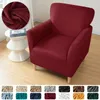 Stol täcker Elastic Velvet Club Tub Slipcovers Solid Color fåtölj för vardagsrum Enkel soffa Hem Bar Counter El