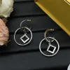 Boucles d'oreilles créoles de créateur pour femmes, boucles d'oreilles en or, diamants de luxe, lettres, bijoux à la mode, boucles d'oreilles de mariage pour femmes, cadeaux de noël, clous d'oreilles en argent 925