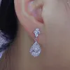 Boucles d'oreilles pendantes en zircone cubique pour femme, accessoires de qualité supérieure, à la mode, en forme de goutte d'eau, bijoux pour mariée, vente 11.11