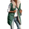 Gilet da donna Moda Autunno Inverno Doppio lato caldo spesso senza maniche Cerniera Tasca allentata Giacca Outwear Donna Gilet di lana con cappuccio Cappotto Top