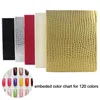 Exibição para prática de unhas 120/160/240 Placa de exibição de livro de cores de unhas falsas Salão de beleza mostrando cartão Livro de couro PU com ponta grátis Nail Art Gel Polish Color 231030