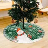 クリスマスデコレーションツリースカートベースクリスマスフロアマットカバー2023ホームメリーパーティーカーペットの装飾のためのサンタクロース雪だるまパターン