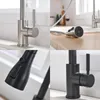 Kitchen Faucets Brushed Nickel Pull Out Spout Stream Sprayer Head Cold Taps Sink Water Tap Deck Mounted Mixer 231030