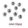 20/50 Stuks Roestvrij Staal Big Hole Spacer Kralen 3 4 5 6 Mm Rose Goud Kleur Losse ronde Charm Kralen Voor Diy Armband Sieraden Maken Mode-sieradenKralen