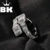 Hip Hop Men's's's's Adjutet Adjustable Custom Men Ring Famous Brand Iced Out Micro Pave CZ Punk Rap Bijoux Taille 220217223U