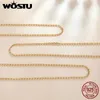 Pendants Wostu 925 Sterling Silver Basic Clasp Chain Necklace Necklace Women Fit Pendant Charm حفل زفاف الأزياء الهدية المجوهرات