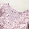 Flickans klänningar 3-8 år Flicka Autumn/Winter Dress Spets Floral Sticking Hylskläder för små flickor Kids Födelsedagsfestklänningar