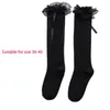 Chaussettes pour hommes Femmes Filles Coton Genou Haute Longue Dentelle Douce Garniture Bowknot Bas Japonais Cosplay Bonneterie