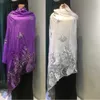 Sjaals KASHKAHA Afrikaanse Dubai Katoen Pashmina Voor Bidden Borduurring Diamanten Sjaal Wrap Chemische Kant Stola Netto Sjaal Hoofdband Moslim Q231031