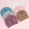 Thick Winter Warm Beanies for Baby Girls Bunny Bow Hat Newborn Solid Striped Turban Hats Infantil Indian Hat Kid bowknot Bonnet