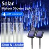 Christmas Decorations Solar Meteor Shower Rain String Lights Waterproof Garden Light 8 Tubes Christmas Tree Holiday Party Wedding Holiday Decoration 231030