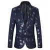 Men's Suits Blazers Design Blazer Men Vintage Style Luxurious Floral Print Green Suit Jacket Wedding Groom Prom Slim Fit Dress Tuxedo S-6XL 231030